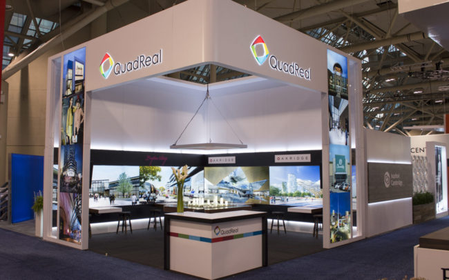 Quadreal trade show booth front view